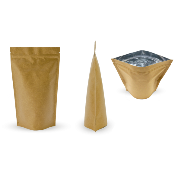 Papirnata troslojna vrećica sa ZIP LOCK zatvaračem – smeđa